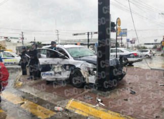 Elementos de Seguridad Publica del estado se accidentan en Celaya