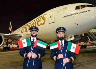 Emirates inaugura su vuelo Dubái-Ciudad de México