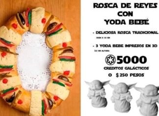 Hacen Rosca de Reyes con Yoda bebé