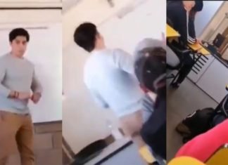 Polémica por jovencita acosando a maestro