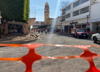 Avanzan trabajos de mejoramiento de imagen urbana zona centro de Celaya